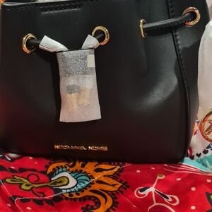 Michael Kors Black and Gold Shoulder Bag